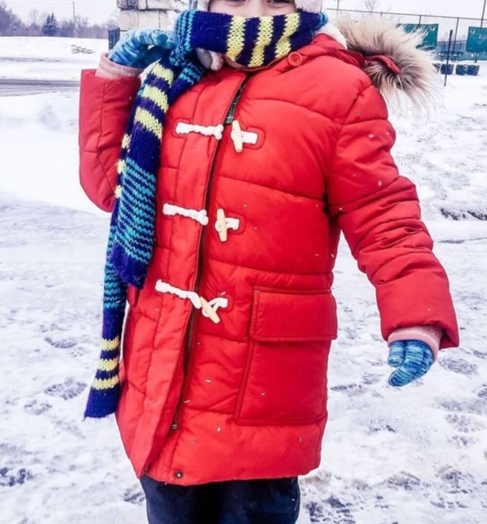 Mini Boden Red Hooded Puffer Winter Coat Fleece Lining Zip Toggle 6-7 Years